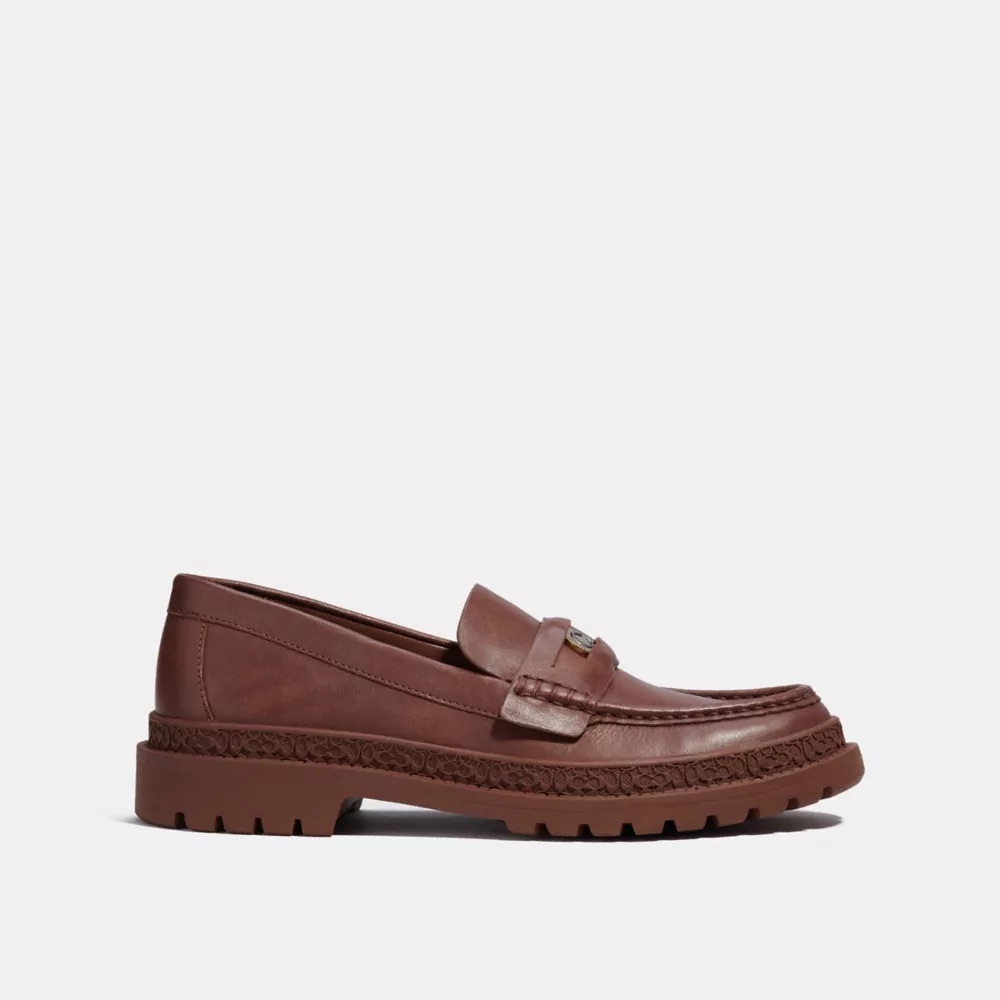Coach Chestnut Leather Loafers